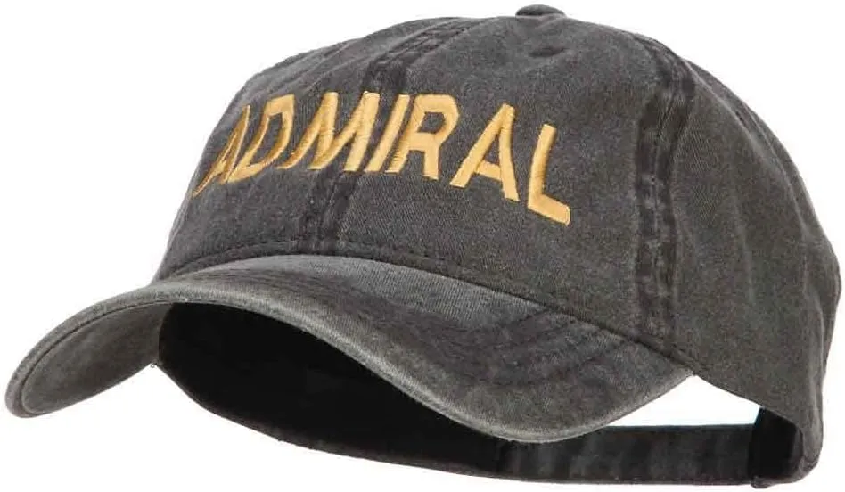 e4Hats.com Admiral Embroidered Washed Buckle Cap