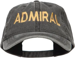 e4Hats.com Admiral Embroidered Washed Buckle Cap