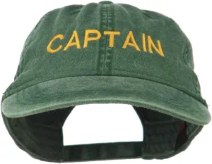 e4Hats.com Captain Embroidered Low Profile Washed Cap