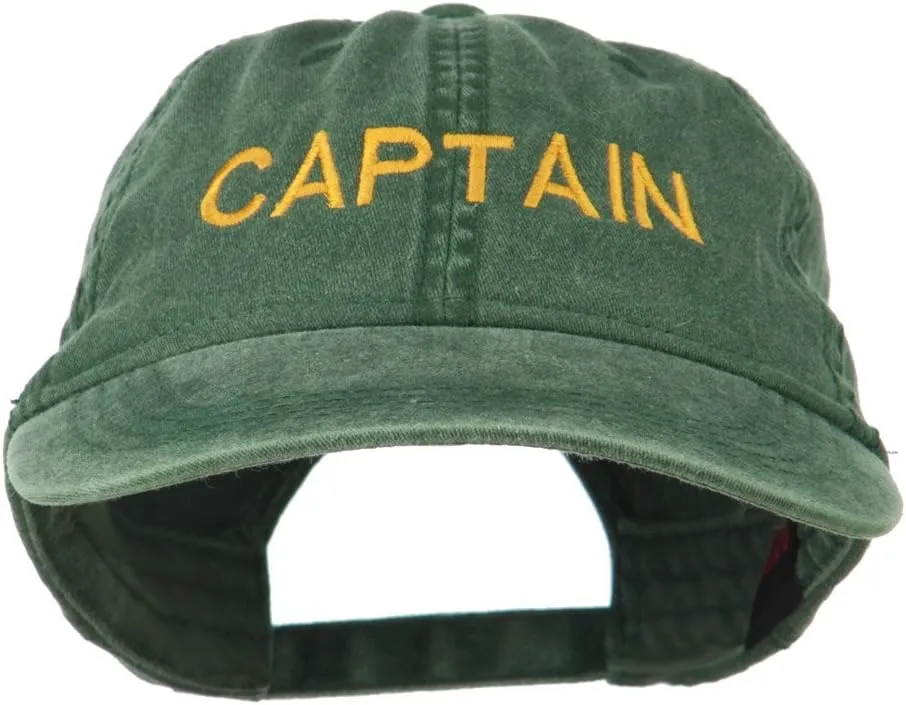 e4Hats.com Captain Embroidered Low Profile Washed Cap