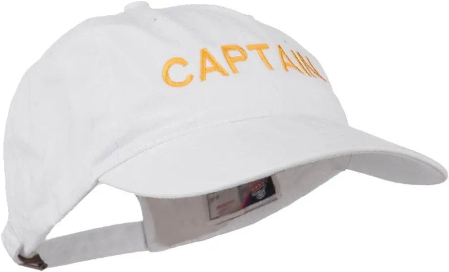e4Hats.com Captain Embroidered Low Profile Washed Cap