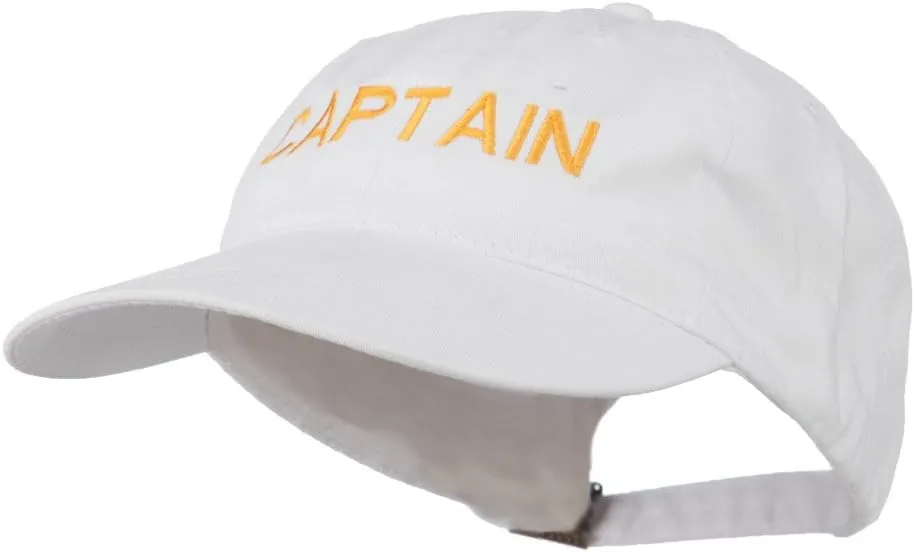 e4Hats.com Captain Embroidered Low Profile Washed Cap