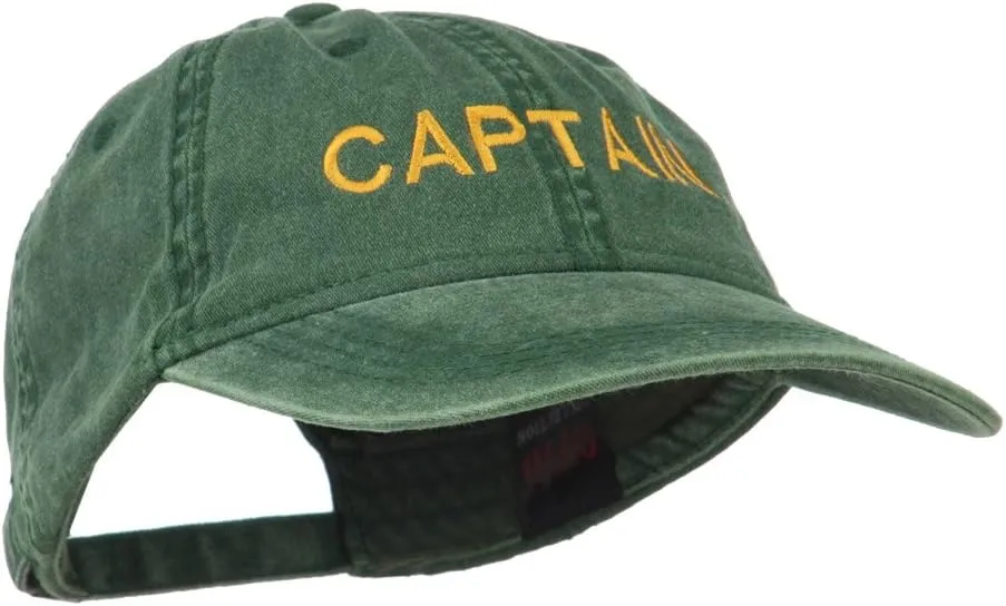 e4Hats.com Captain Embroidered Low Profile Washed Cap