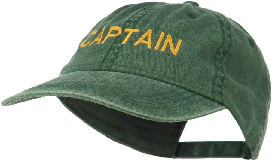e4Hats.com Captain Embroidered Low Profile Washed Cap