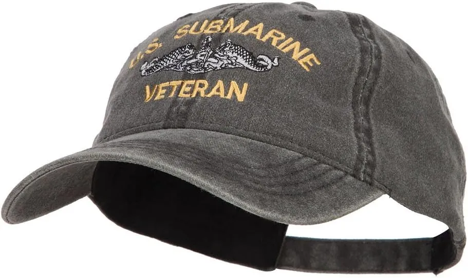 e4Hats.com US Submarine Veteran Military Embroidered Washed Cap