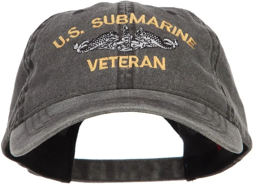 e4Hats.com US Submarine Veteran Military Embroidered Washed Cap