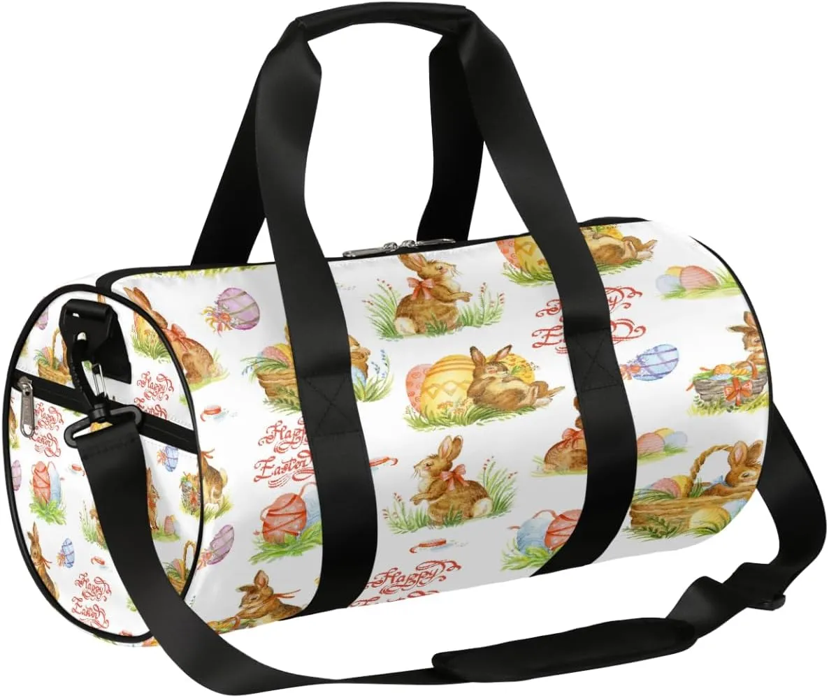 Easter Sports Gym Bag Duffel Bags Workout Lightweight Shoulder Weekender Bag Travel Duffel Bag for Men Women(Bunny Eggs)