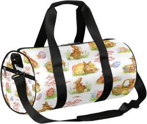 Easter Sports Gym Bag Duffel Bags Workout Lightweight Shoulder Weekender Bag Travel Duffel Bag for Men Women(Bunny Eggs)