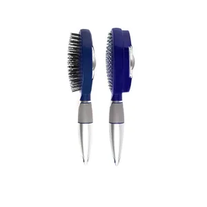 Easy Clean Retractable Bristles and Detangling Oval Brush for Curly, Straight and Thick Hair - Wet and Dry Hair - Blue
