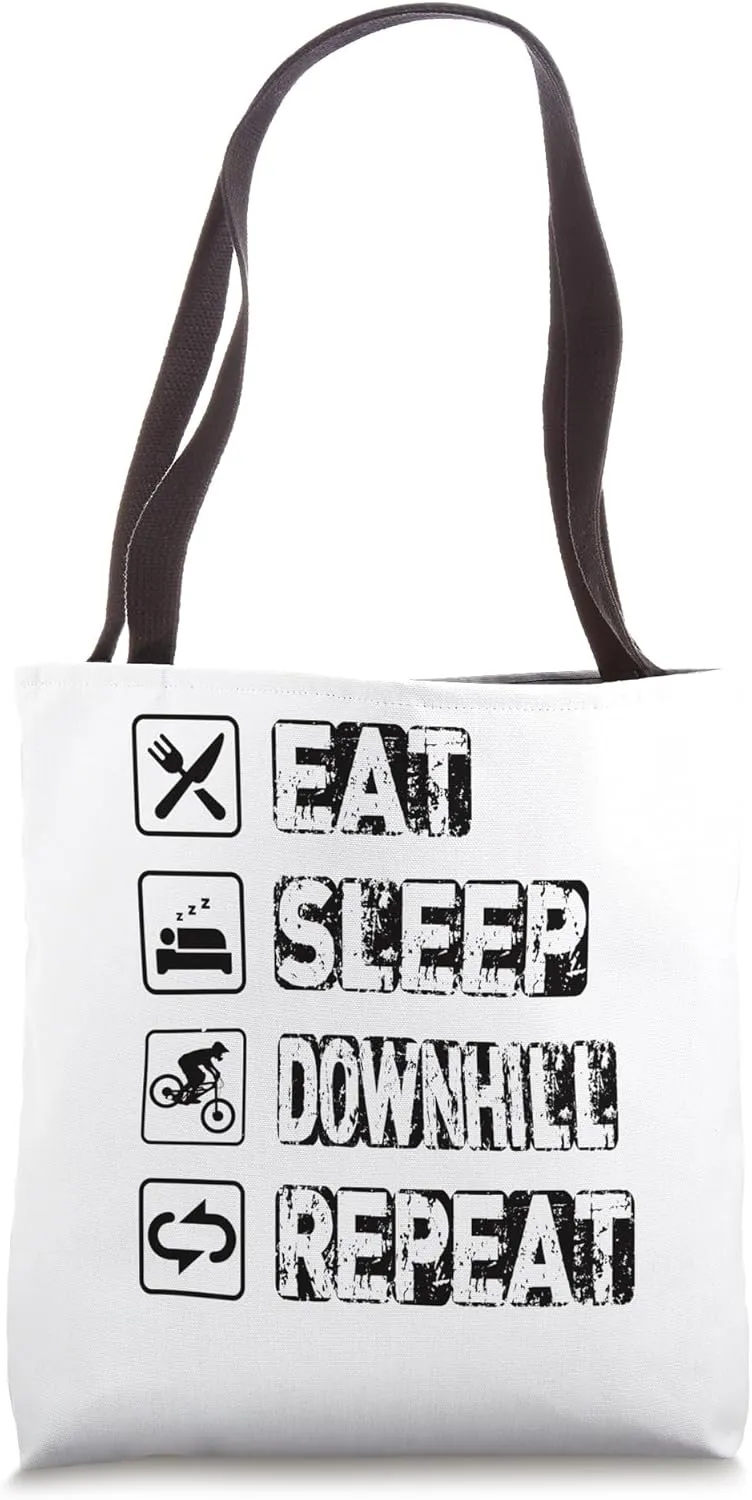 Eat Sleep Downhill Repeat Downhill Downhill Mountainbike Tote Bag