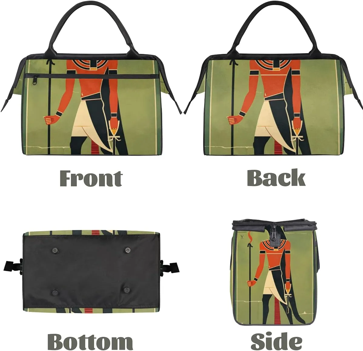 Egyptian Ethnic Animal Weekender Overnight Bag for Women Waterproof Carry On Travel Duffle Bags with Pocket Lightweight Sports Gym Tote Bag Large Luggage Workout Personal Item Hospital Bags