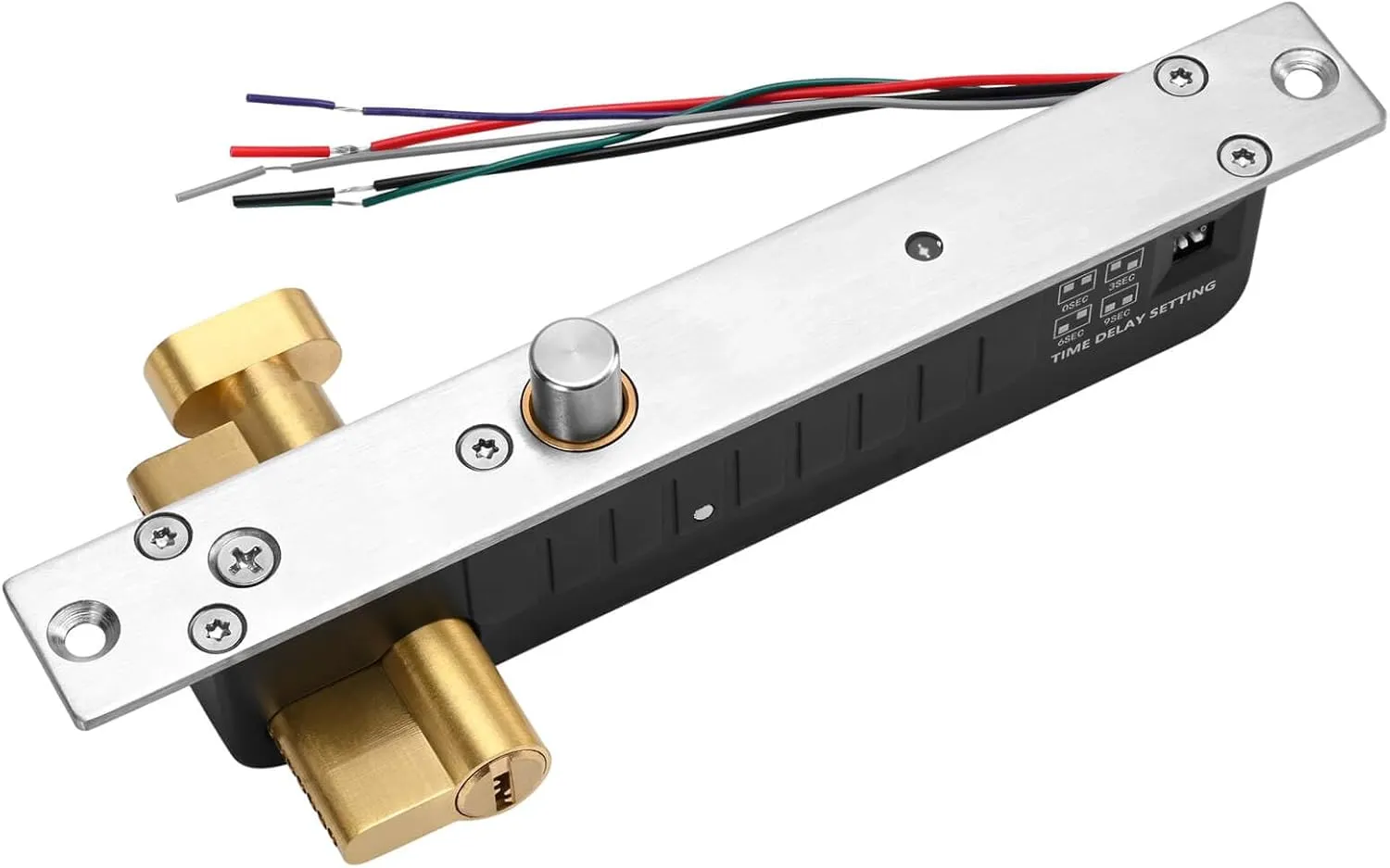 Electric Drop Bolt Lock Deadbolt Fail-Secure NO Mode 12V DC Manual Open Cylinder with Mechanical Key for Door Access Control