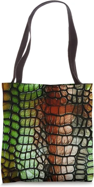 Elegant Colorful Crocodile Alligator Skin Pattern Tote Bag