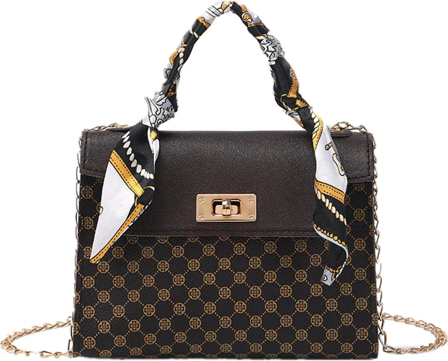 Elegant Women's Bag Chain Underarm Shoulder Crossbody - Small Square Mini Leather Handbags with Travel