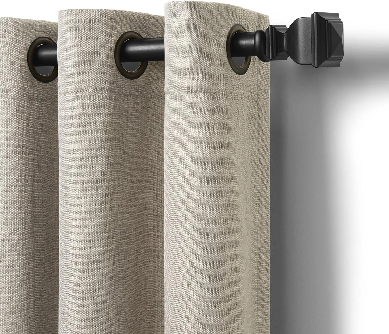 Elrene Home Fashions Braiden Color-Block Blackout Window Curtain, Single Panel, 52 in x 84 in (1 Panel), Gray