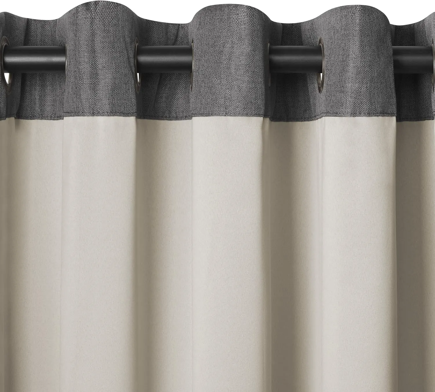 Elrene Home Fashions Braiden Color-Block Blackout Window Curtain, Single Panel, 52 in x 84 in (1 Panel), Gray