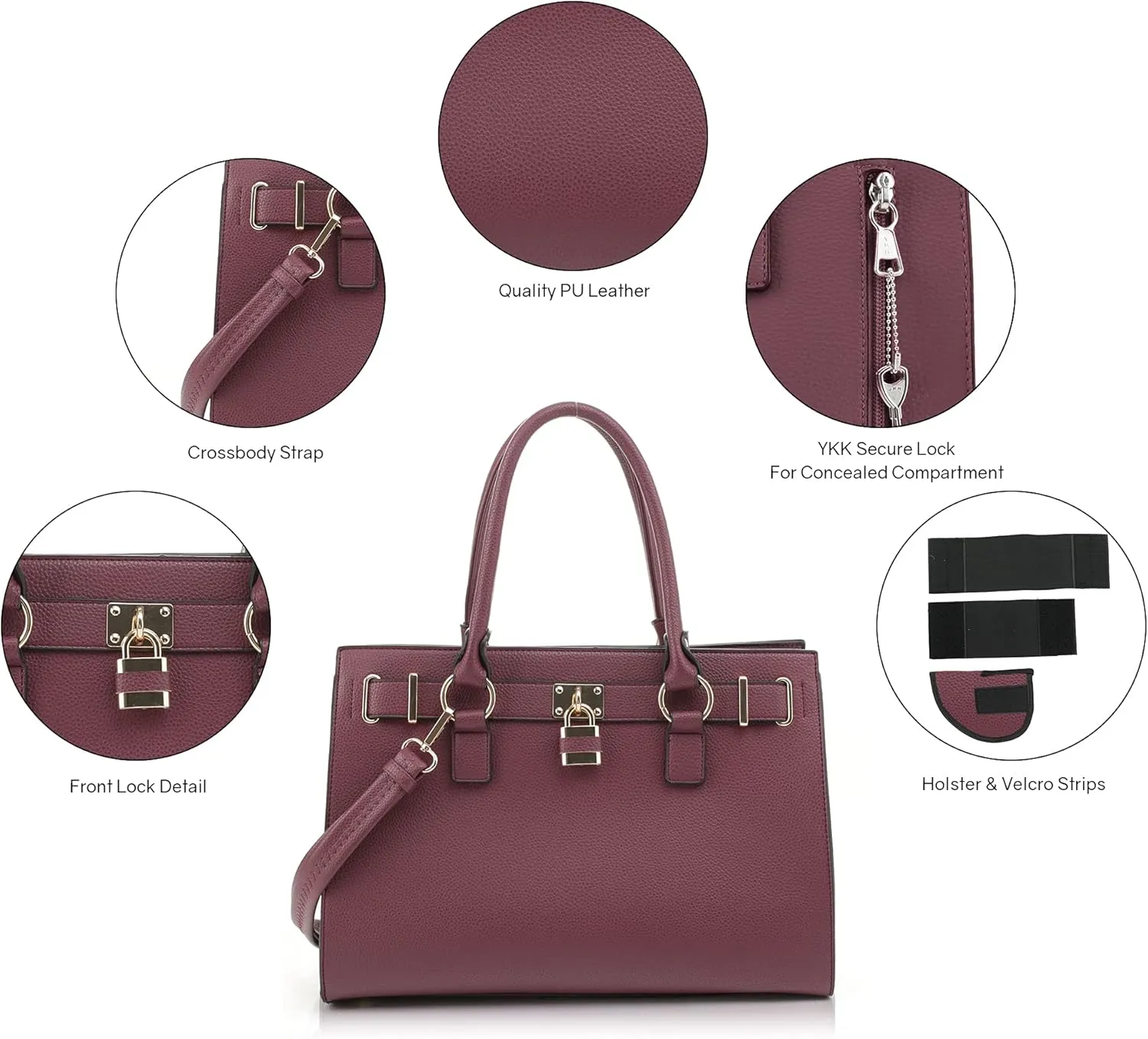 Emperiaoutfitters Concealed Carry Purse - Dina Lock Concealed Carry Satchel