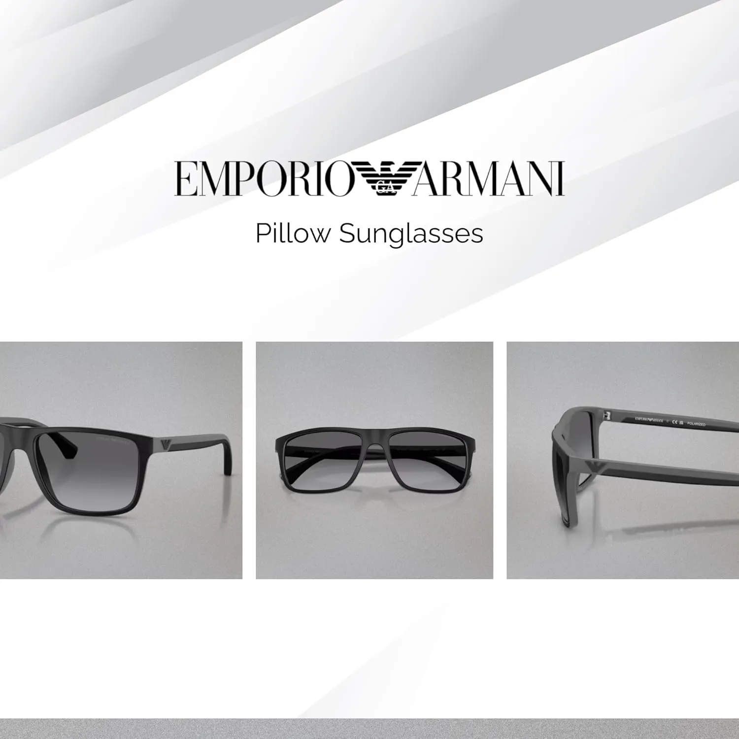 Emporio Armani EA4033 Square Sunglasses For Men   BUNDLE with Designer iWear Eyewear Kit