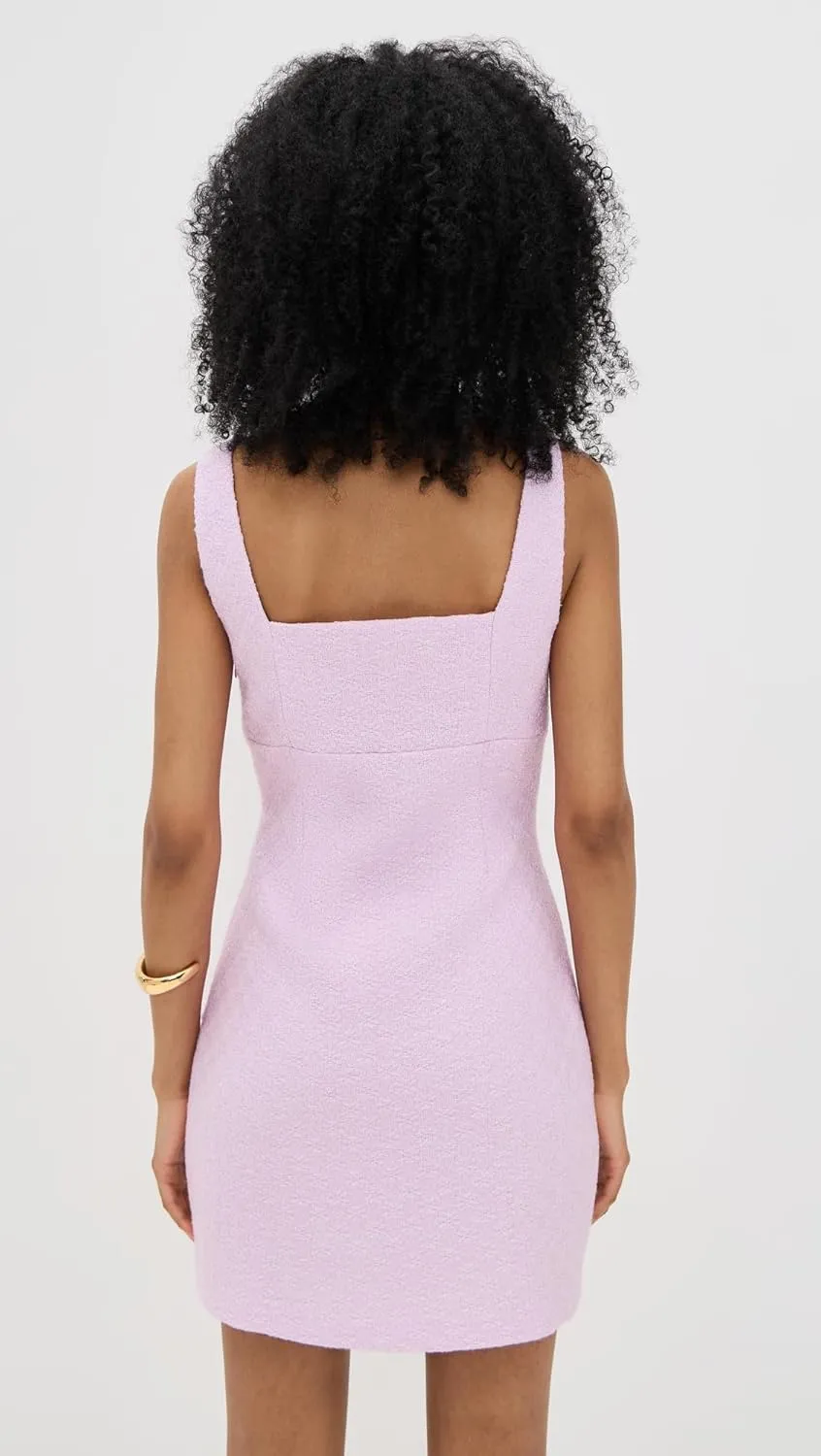 endless rose Women's Square Neck Tweed Mini Dress