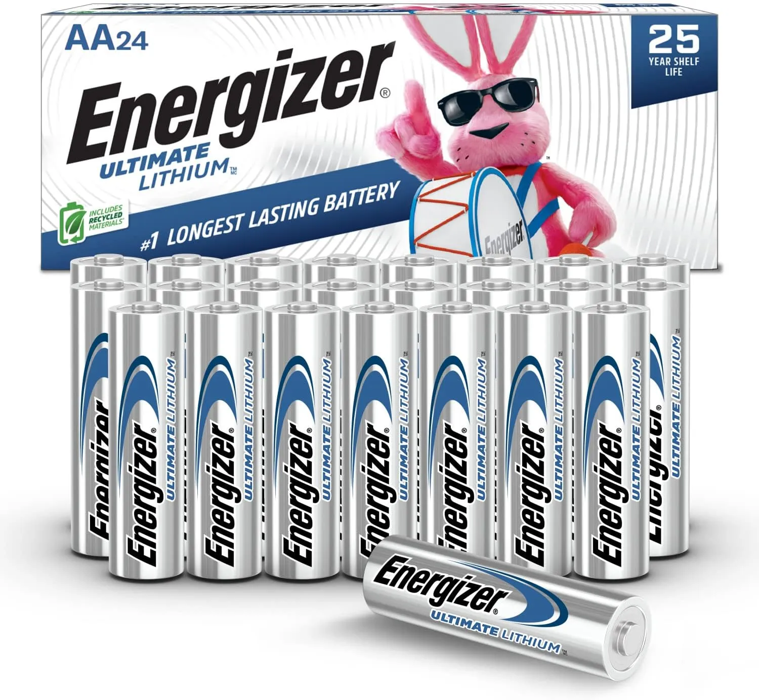 Energizer AA Batteries, Ultimate Lithium Double A Battery, 24 Count