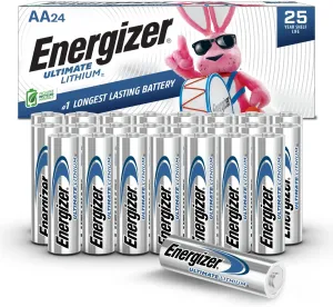 Energizer AA Batteries, Ultimate Lithium Double A Battery, 24 Count