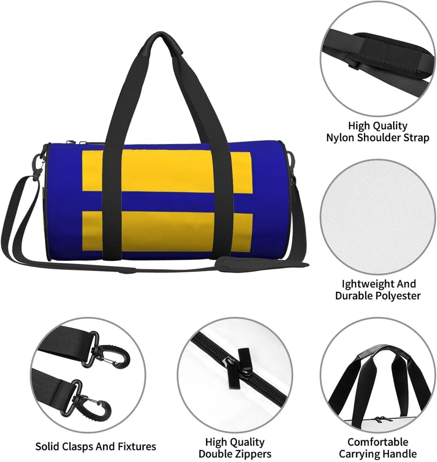 Equality Pride Flag Round Travel Duffel Bag Large Capacity Gym Sports Bags for Hiking Vacation Trips