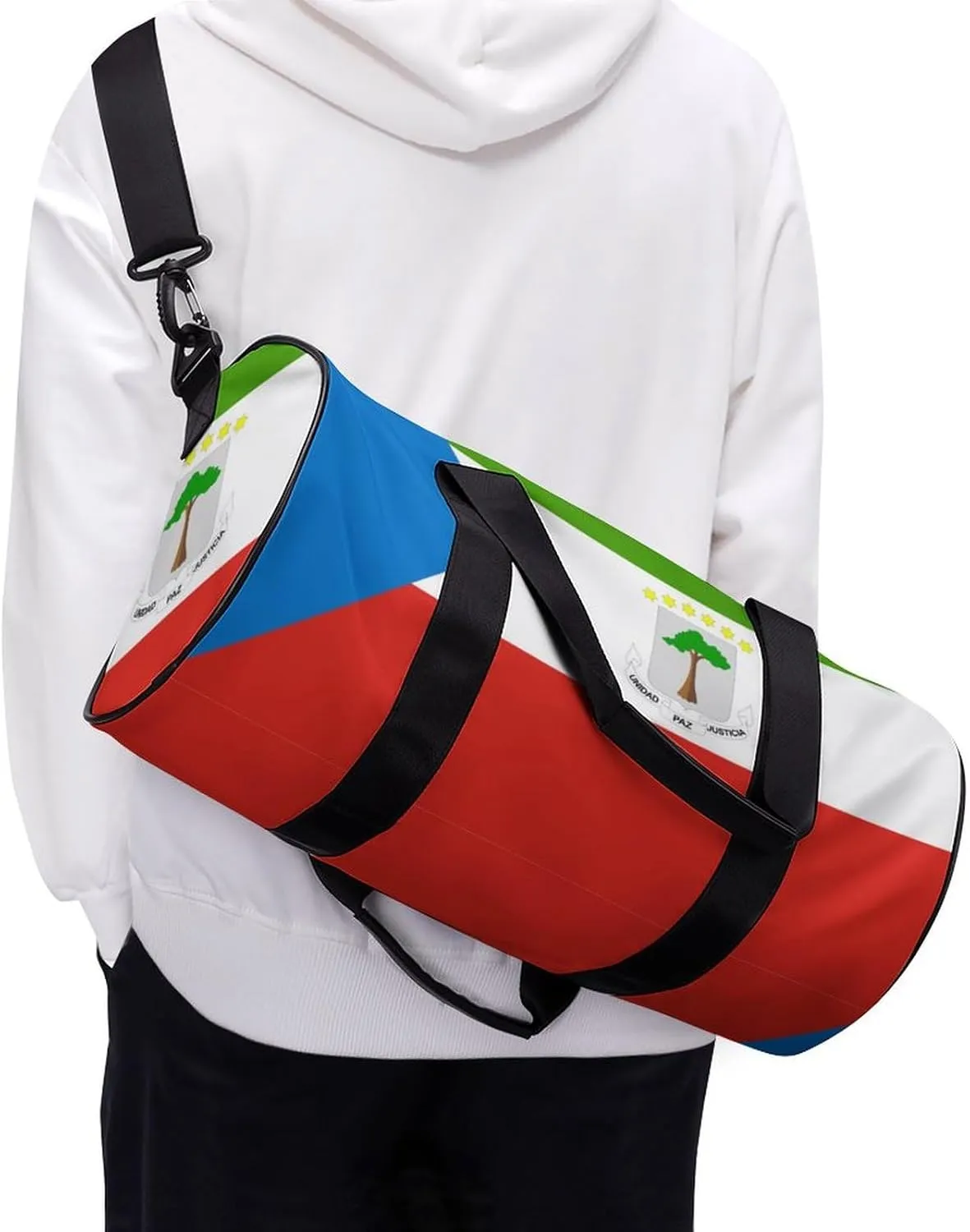 Equatorial Guinea Flag Waterproof Gym Bag for Women Men with Wet Pocket Sports Duffel for Travel Weekender