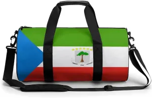 Equatorial Guinea Flag Waterproof Gym Bag for Women Men with Wet Pocket Sports Duffel for Travel Weekender