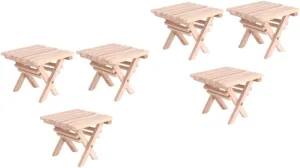 ERINGOGO 2sets Mini Furniture Ornaments Miniature Table for Dollhouse Wooden Mini Dollhouse Fold Table 3pcs*2