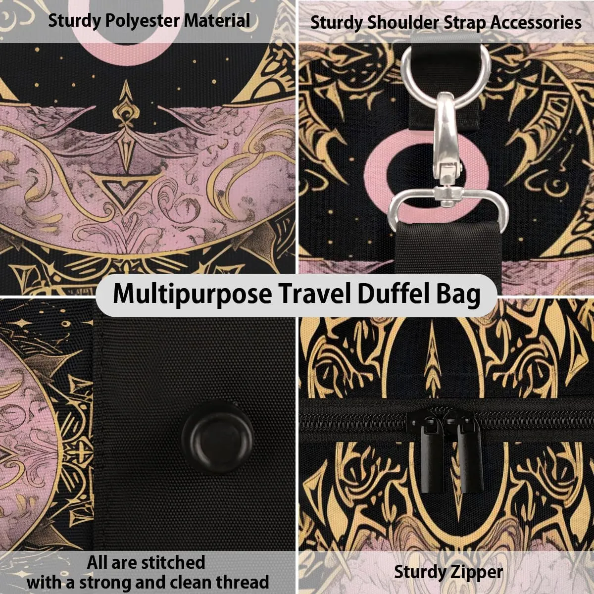 Ethnic Eyes Travel Duffel Bag for Women Men Waterproof Foldable Overnight Weekender Bag Large Capacity Sports Gym Bag