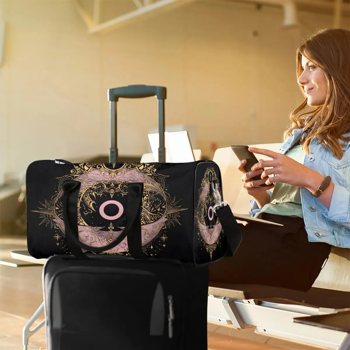 Ethnic Eyes Travel Duffel Bag for Women Men Waterproof Foldable Overnight Weekender Bag Large Capacity Sports Gym Bag