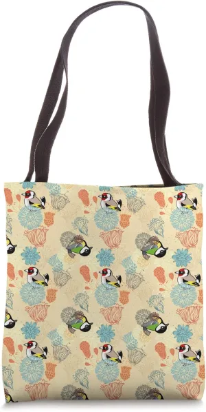 European Songbirds with Flowers Cute Cartoon Birdorable Tote Bag