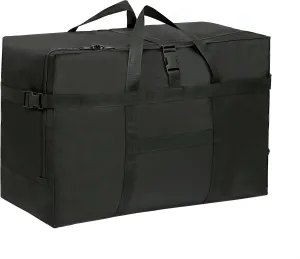 Extra Large Storage Duffle Bag for Travel, Waterproof Carry on Weekend Overnight Storage Bag over Luggage for Airline, Travel, for Men And Women Camping,Moving,Hospital (120L-Black)