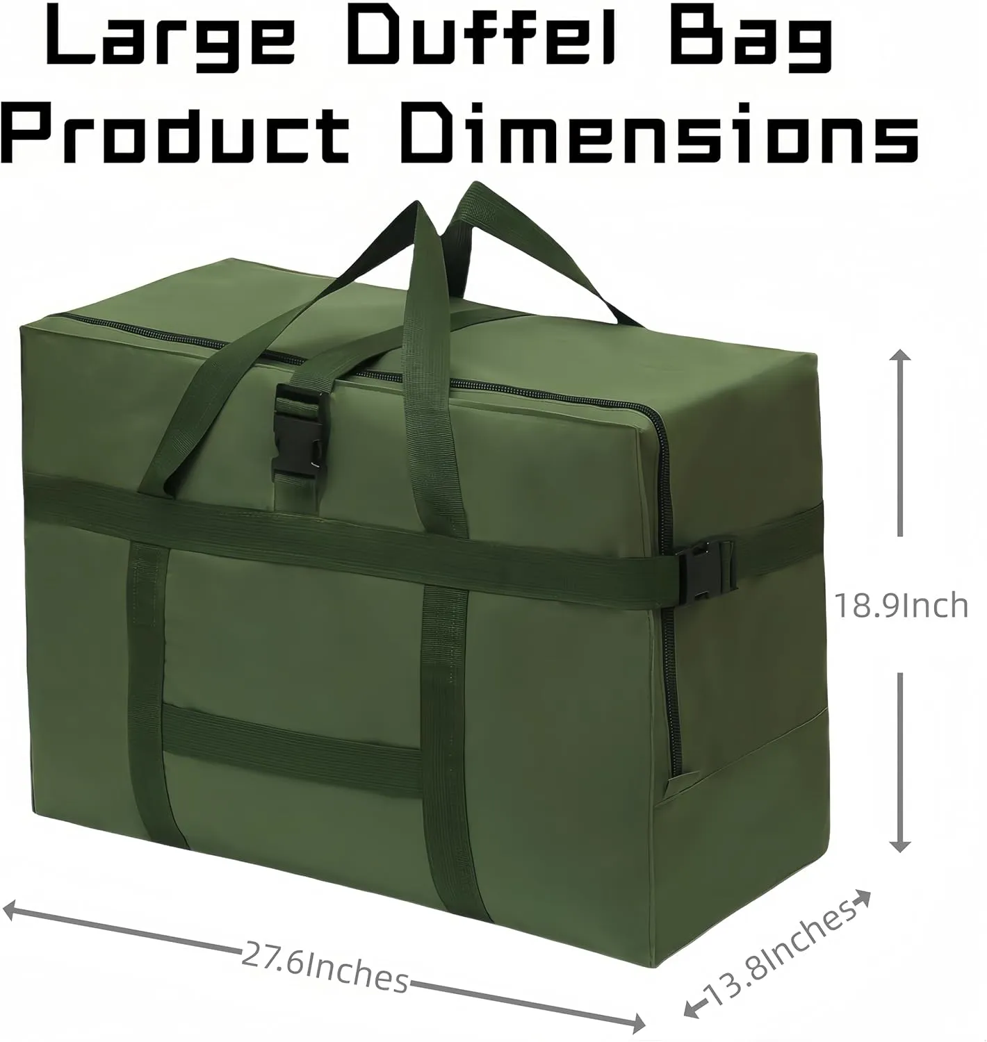 Extra Large Storage Duffle Bag for Travel, Waterproof Carry on Weekend Overnight Storage Bag over Luggage for Airline, Travel, for Men And Women Camping,Moving,Hospital (120L-Dark Green)