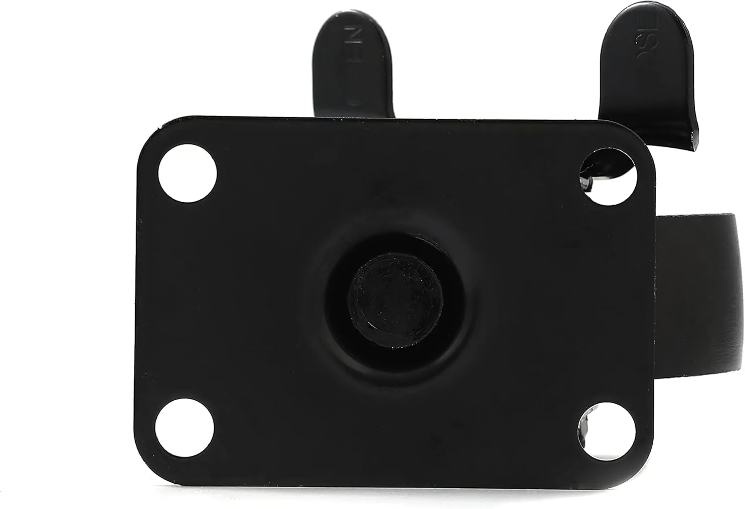 FactorDuty 4 All Black Metal Swivel Plate Caster Wheels w/Brake Lock Heavy Duty High-gauge Steel (3" with Brake)