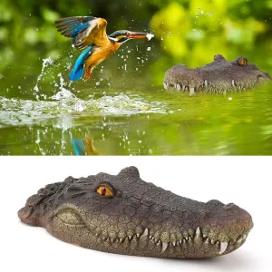 FAMKIT Floating Crocodile Head Detailed Fake Alligator Head for Pond Protection Decoration