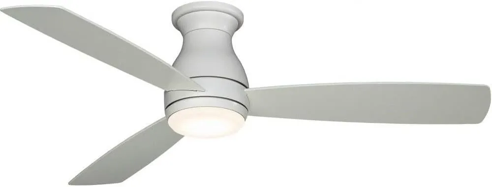 Fanimation Hugh Indoor/Outdoor Ceiling Fan with Blades and LED Light Kit 52 inch - Matte White