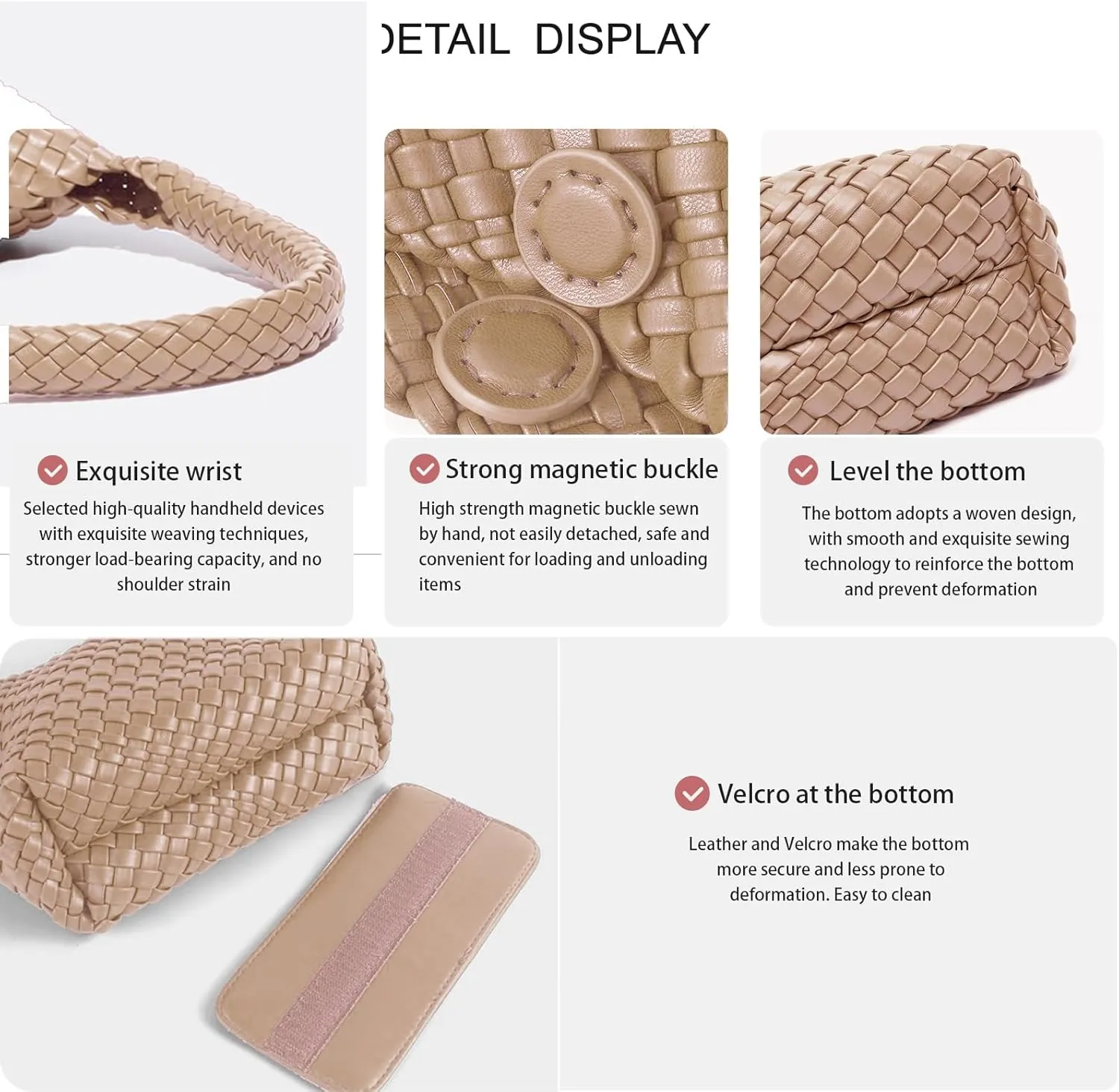 Fashion Designer Handbags and Purses, Women Shoulder Bag, Casual Hand Woven Shopping Tote Hobo, Ladies Underarm Bags