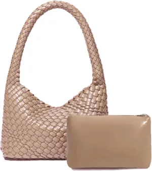 Fashion Designer Handbags and Purses, Women Shoulder Bag, Casual Hand Woven Shopping Tote Hobo, Ladies Underarm Bags