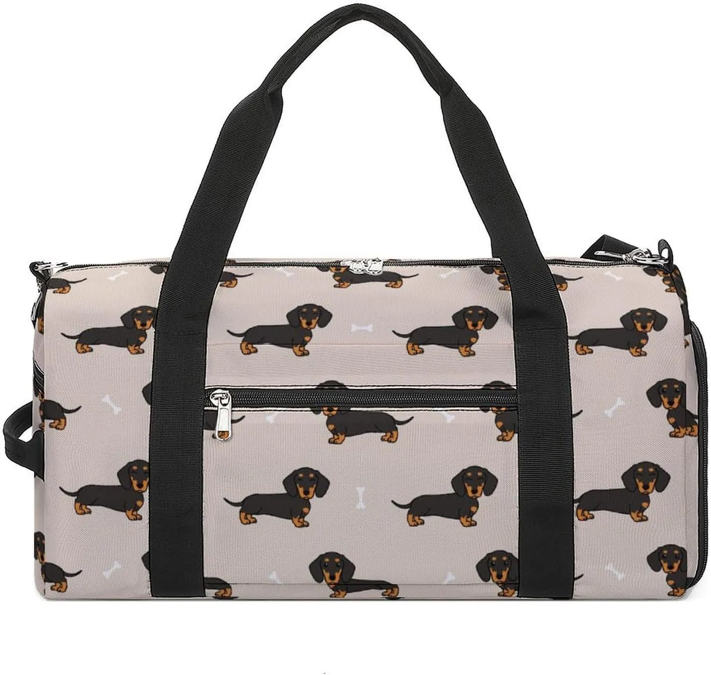 Fashion Overnight Luggage bag Travel Weekender Duffle Bag Sport Beach Yoga bag Compatible with Wiener Dog Doxie Dachshund Weiner Dog Pet Dogs