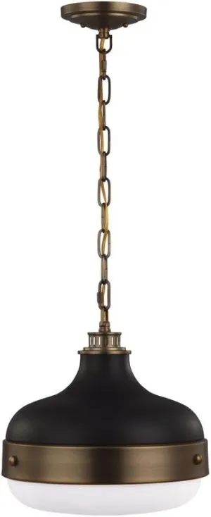 Feiss P1283DAB/MB Cadence Farmhouse Pendant Lighting, Brass, 2-Light (13" Dia x 13" H) 150watts