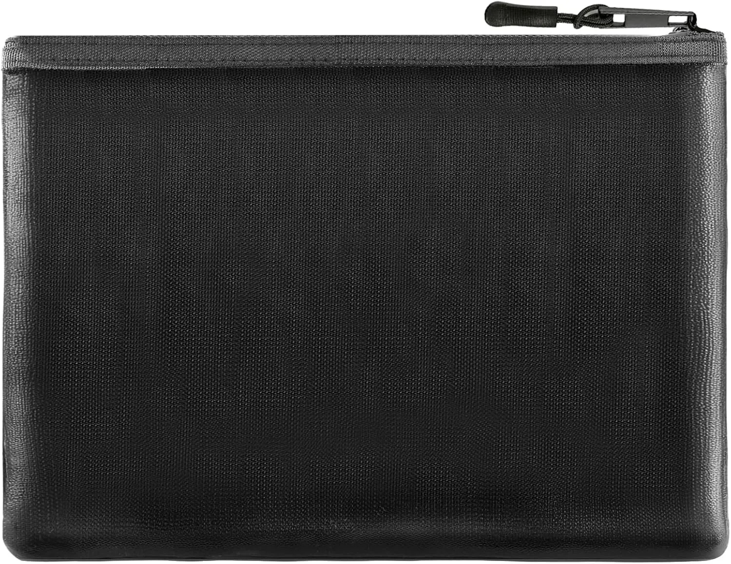 Fireproof Money Bag, 9.4 x 13.4 Inch Zipper Money Bag for Cash, Waterproof Money Bag with Lock, Bank Bag for Passports and Valuable Information, Black