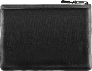 Fireproof Money Bag, 9.4 x 13.4 Inch Zipper Money Bag for Cash, Waterproof Money Bag with Lock, Bank Bag for Passports and Valuable Information, Black