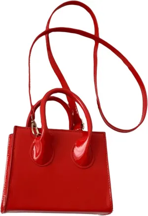 Floerns Women's Leather Double Handle Crossbody Bag Mini Square Bag Shoulder Bag