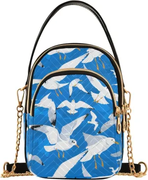 Flying Seagull Flock Multi Pockets Crossbody Bags for Women Zip Cell Phone Purse Wallet Bag with Detachable Shoulder Strap Cross Body Handbag for Girls Women Trendy Gift Shopping Working Traveling