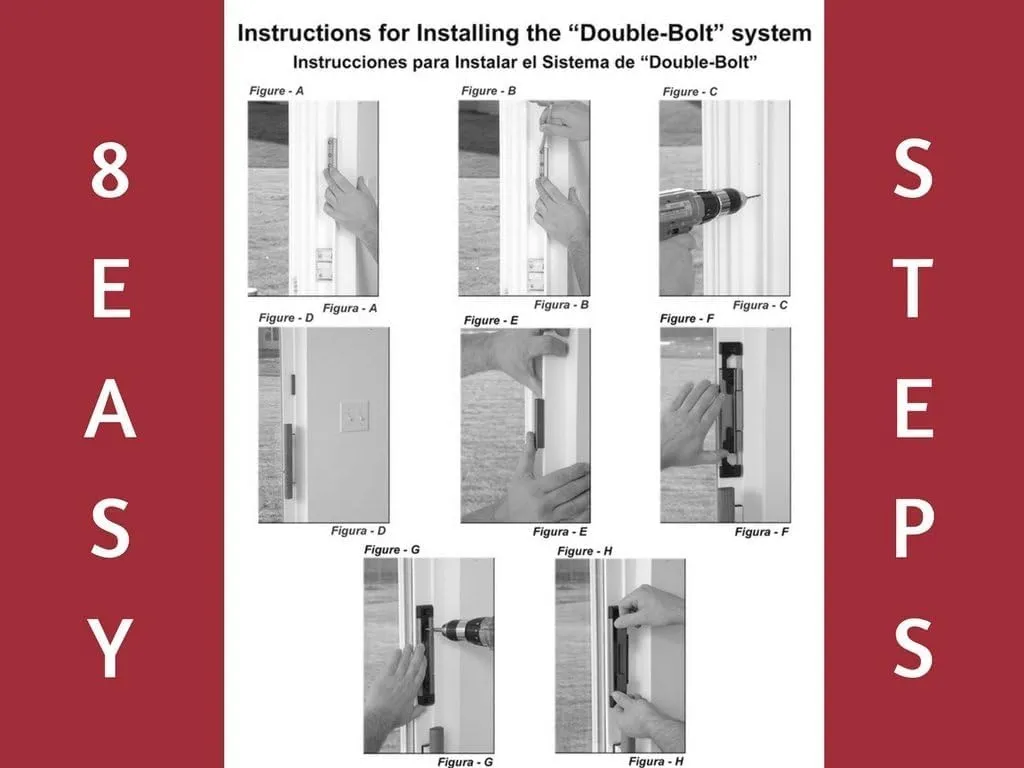 for Glass Sliding Doors - Advanced Technology to Keep Your Family Safe and Secure - High Security Lock - Virtually Burglar Proof (Double Bolt Lock   Premium Handle, White)