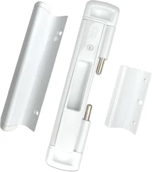 for Glass Sliding Doors - Advanced Technology to Keep Your Family Safe and Secure - High Security Lock - Virtually Burglar Proof (Double Bolt Lock   Premium Handle, White)