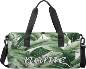 Forest Palm Tree Leaves Custom Duffel Bags Weekender Bags Custom Sport Duffel Bag Carry on Overnight Weekender Bag