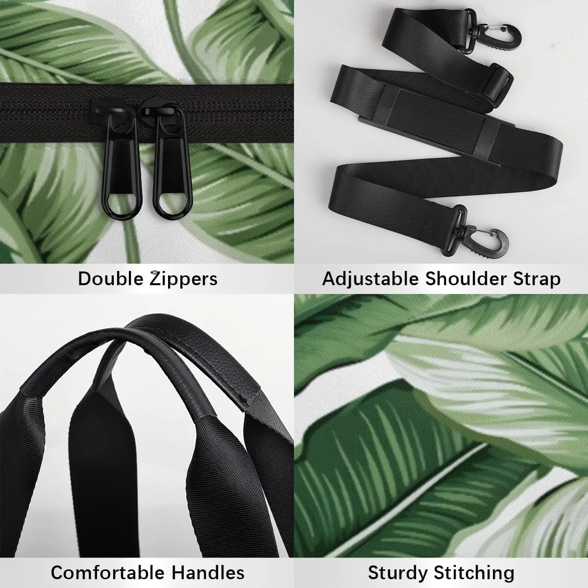 Forest Palm Tree Leaves Custom Duffel Bags Weekender Bags Custom Sport Duffel Bag Carry on Overnight Weekender Bag