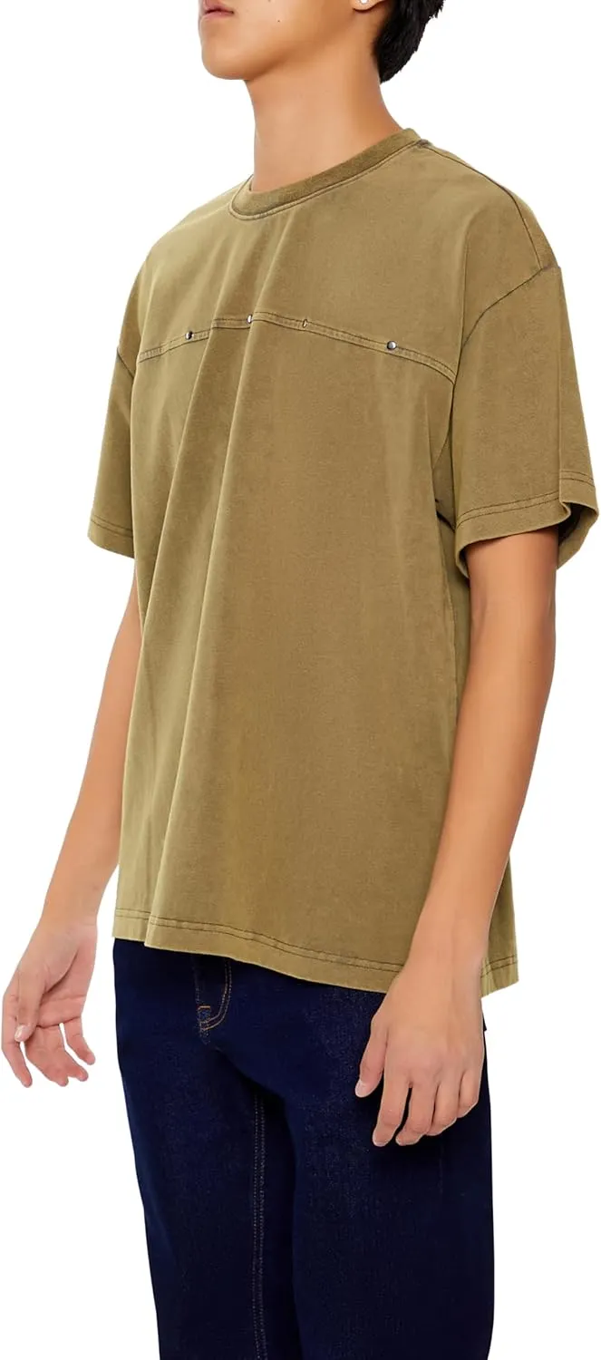 Forever 21 Men's Studded Washed Oversized Tee